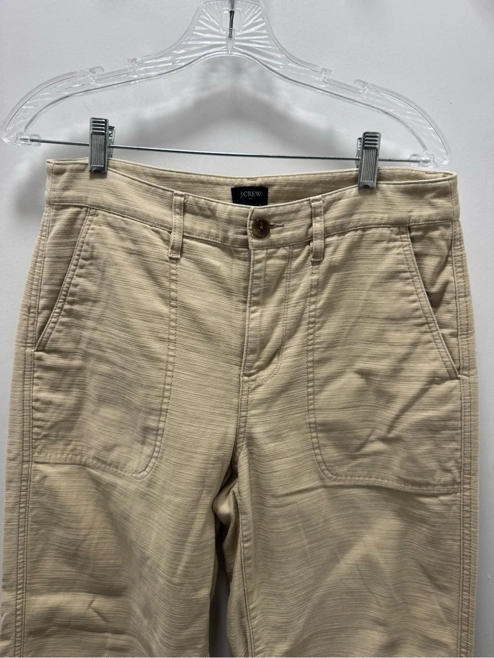 J. Crew Women’s Tan Cream Khaki Camp Straight Leg Ankle Pants 100% cotton US 4